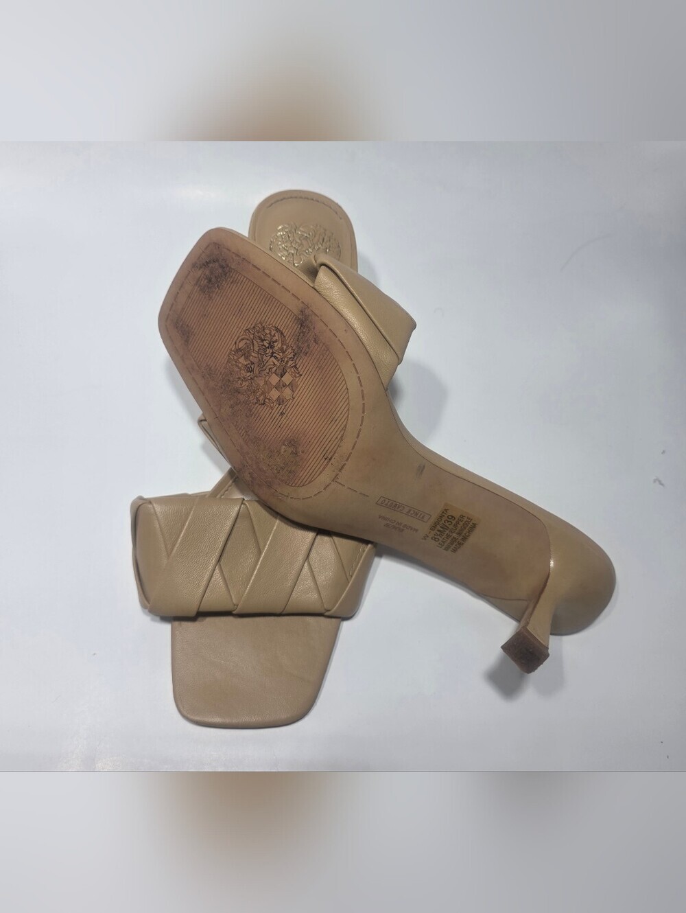 Vince Camuto Endonta Nude Braided Leather Slide Sandals Women’s Size 8.5 M - Picture 5 of 8